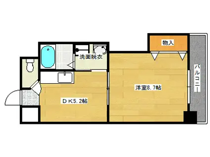 メイプル吉島(1DK/4階)の間取り写真