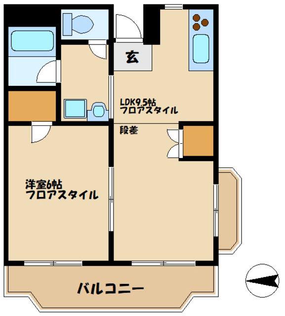 グリーンプラザ御園3号棟(2DK/2階)の間取り写真