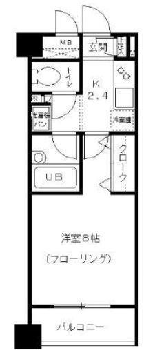 CASA VERDE(1K/5階)の間取り写真