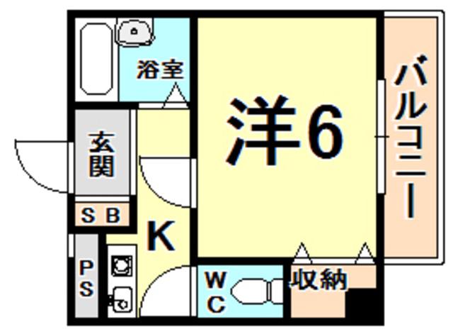 ルレーブ(1K/2階)の間取り写真