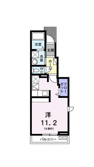 メイビオーラIII(ワンルーム/1階)の間取り写真