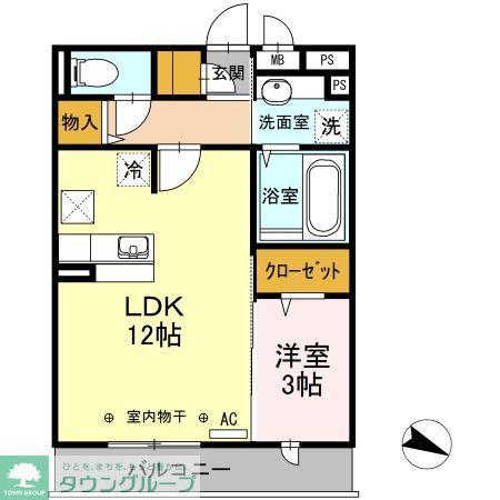 REGALO(1LDK/1階)の間取り写真