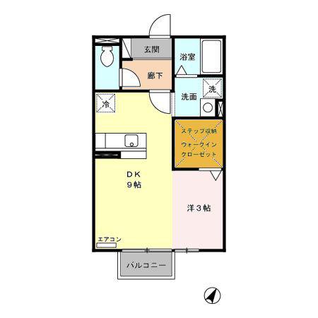 マルカート松阪(ワンルーム/2階)の間取り写真