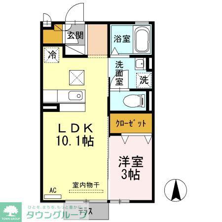 あおぞら(1LDK/2階)の間取り写真