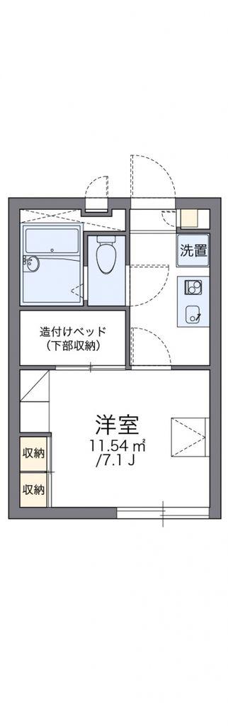 レオパレス三立ハイツA(1K/1階)の間取り写真