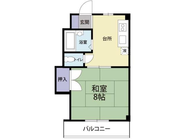 第2南前川ハイツ(1DK/2階)の間取り写真