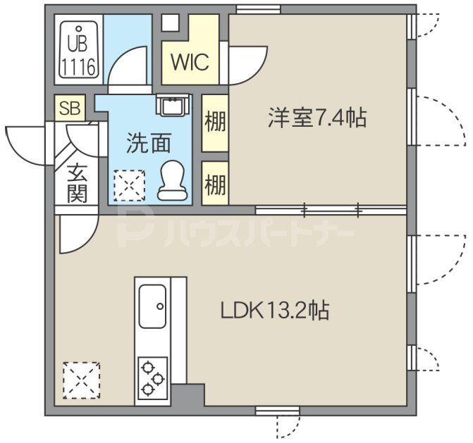 レピュア池袋本町レジデンス(1LDK/5階)の間取り写真