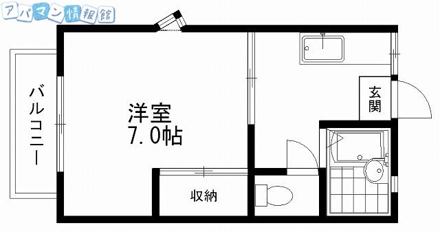 メゾンドユウ(1K/1階)の間取り写真