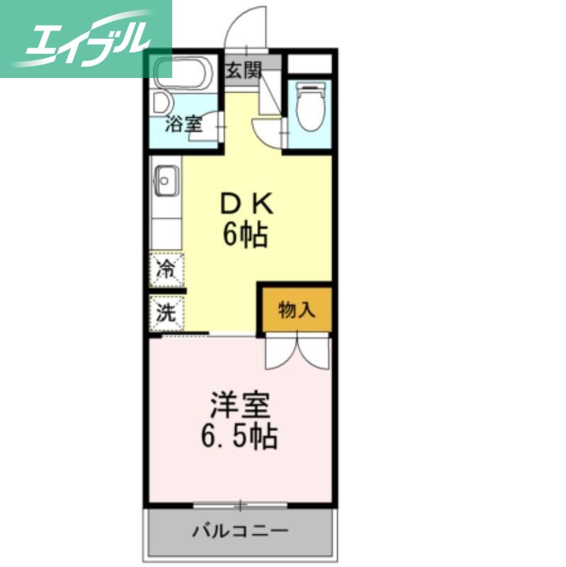 スイートピアFUJI B棟(1DK/3階)の間取り写真