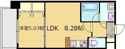 プレジオ中津(1LDK/2階)の間取り写真