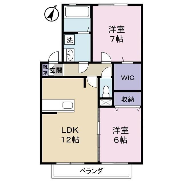 レイクプラシッド(2LDK/1階)の間取り写真
