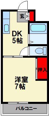 エムコート柏の森(1DK/3階)の間取り写真