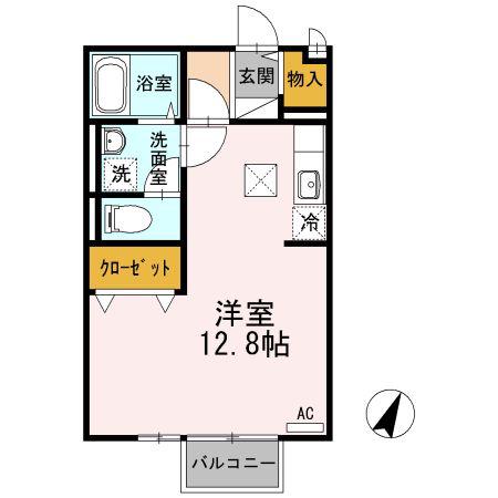 エスペランサ明神(ワンルーム/1階)の間取り写真