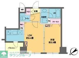 カスタリア北上野(1LDK/10階)の間取り写真