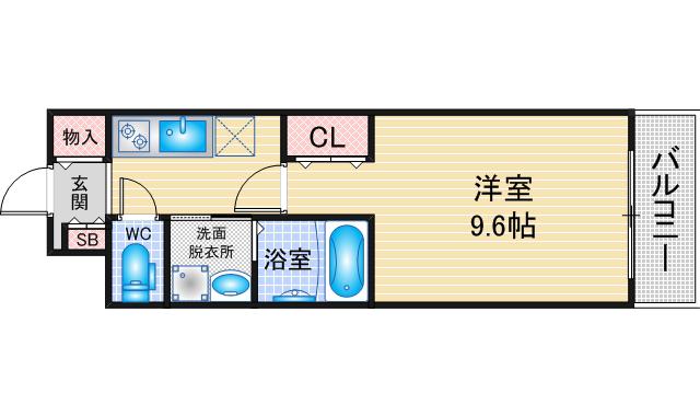 CREST TAPP 太閤通(1K/1階)の間取り写真