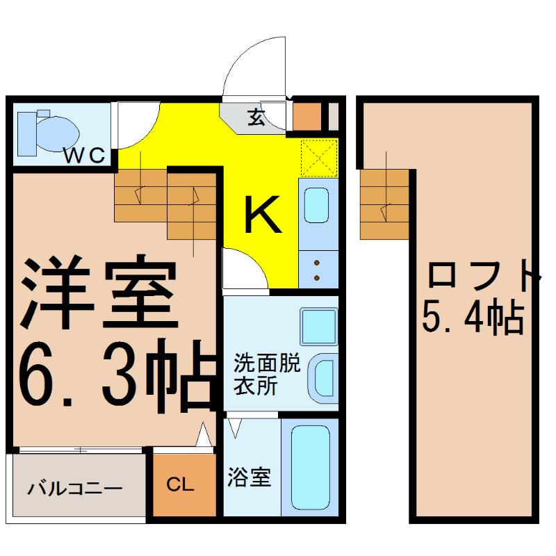 プティ ヴェナール(1SK/1階)の間取り写真