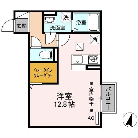 プレミアステイツA(ワンルーム/1階)の間取り写真