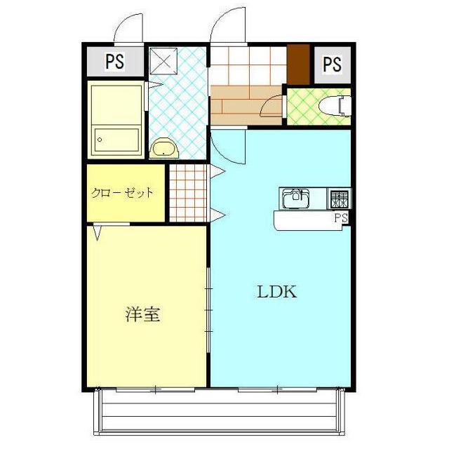 サンサンフラワー菊陽(1LDK/1階)の間取り写真