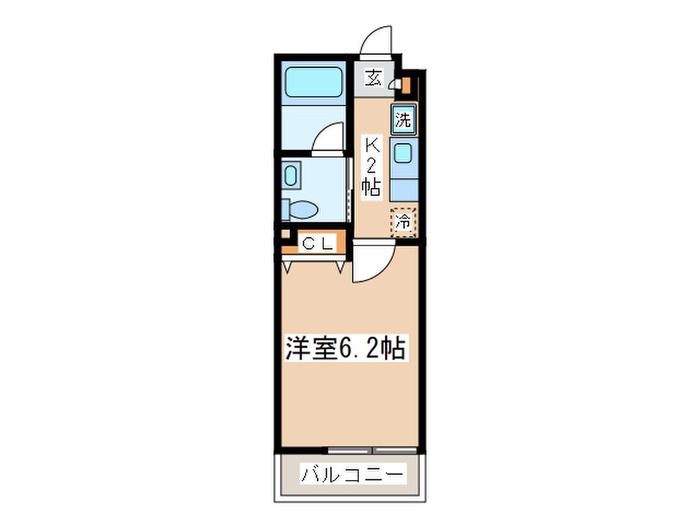 SKー1(1K/1階)の間取り写真