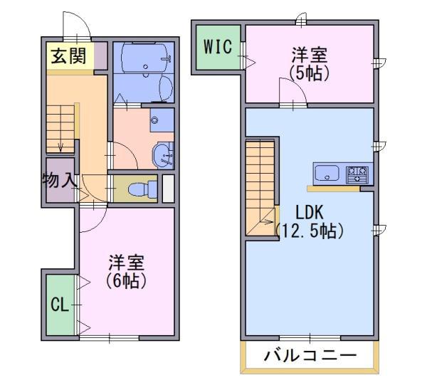 グレイス長岡京(2LDK/2階)の間取り写真