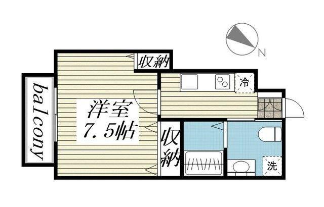 シンティラーレ小松島(1K/1階)の間取り写真