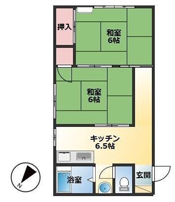 春のつぼみとなごみメゾン(2DK/1階)の間取り写真