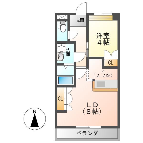ルーエンハイム大森 II(1LDK/2階)の間取り写真