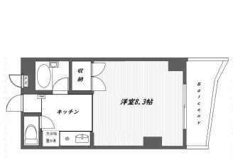グランドール相模(1K/4階)の間取り写真