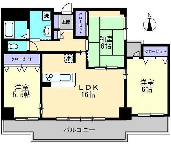 ストーンレイク子の浜(3LDK/4階)の間取り写真