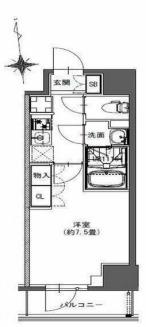 ラ ドゥセール東神田(1K/11階)の間取り写真