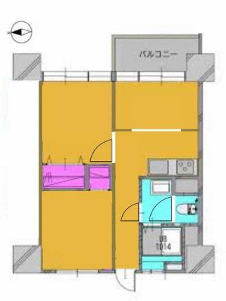 高田馬場(2SDK/3階)の間取り写真