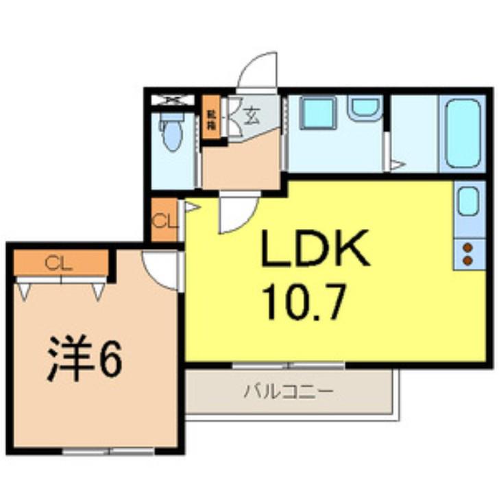 LOVELY ROSA(1LDK/3階)の間取り写真
