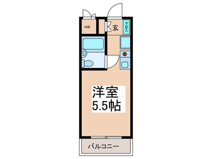 TOP長津田NO.2(ワンルーム/3階)の間取り写真