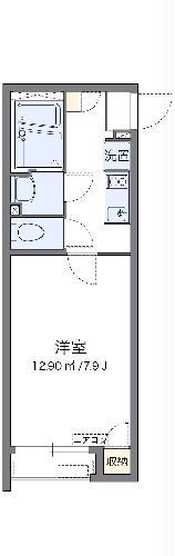 クレイノシェノン(1K/1階)の間取り写真