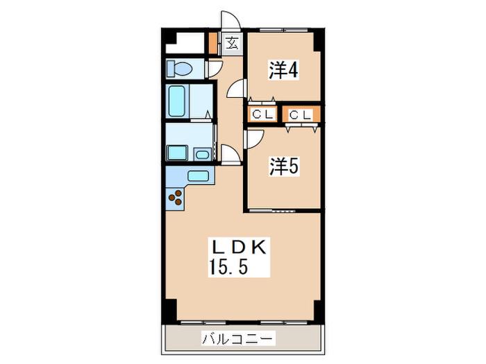コンフォリアたまプラーザ(2LDK/3階)の間取り写真