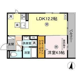 サニーサイド幸町I(1LDK/1階)の間取り写真