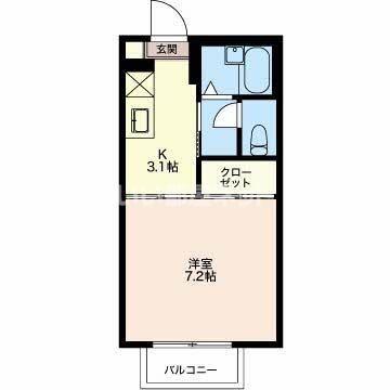 サンシャイン浜岡A(1K/2階)の間取り写真