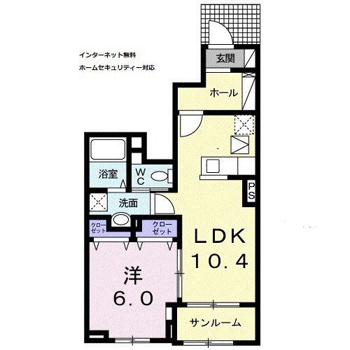 グランツ (1LDK/1階)の間取り写真