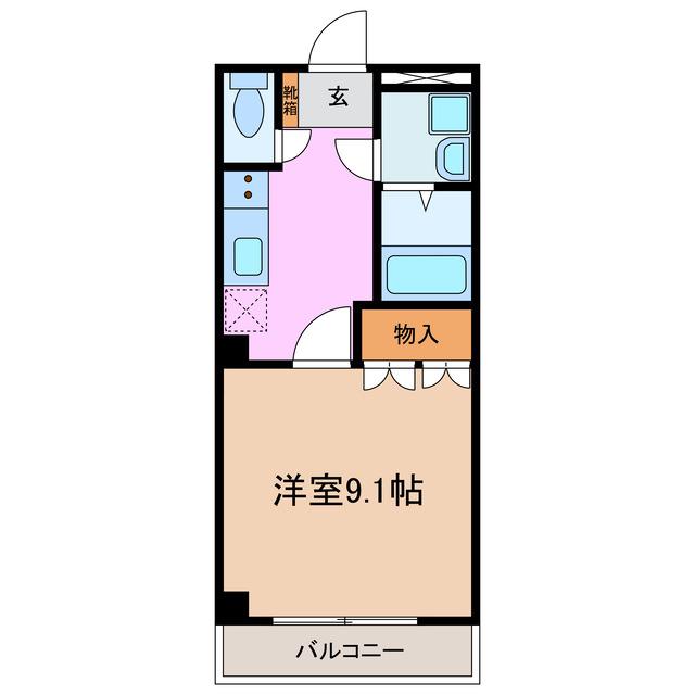 サニープレイス(1K/2階)の間取り写真