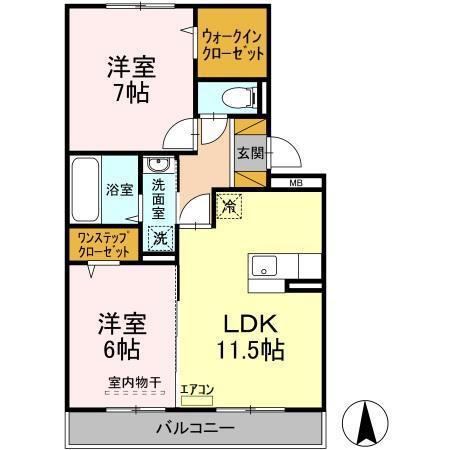 エミネンスM(2LDK/2階)の間取り写真