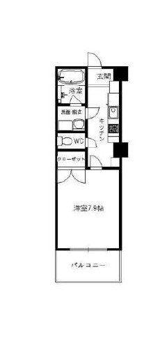 ヴェルドミール(1K/4階)の間取り写真