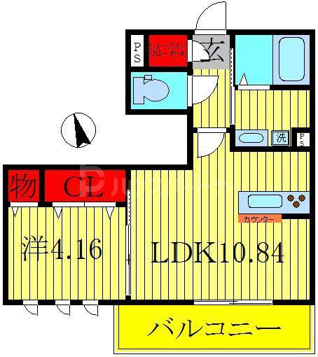 BIENVENUE NAO(1LDK/2階)の間取り写真