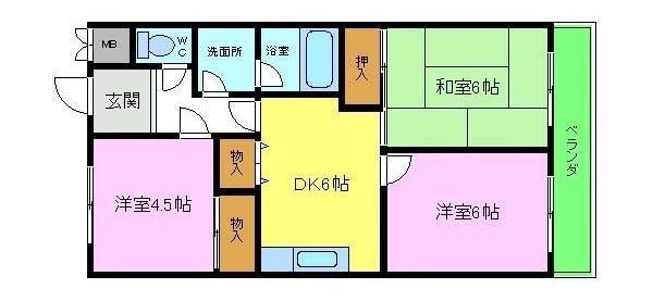 第2シンコーマンション(3DK/2階)の間取り写真