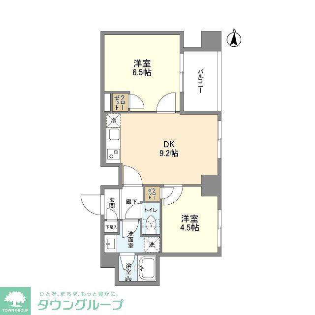 グランカーサ錦糸町II(2DK/2階)の間取り写真