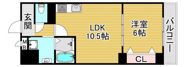 英照マンション(1LDK/4階)の間取り写真