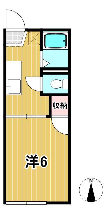 コーポ野上C(1K/1階)の間取り写真