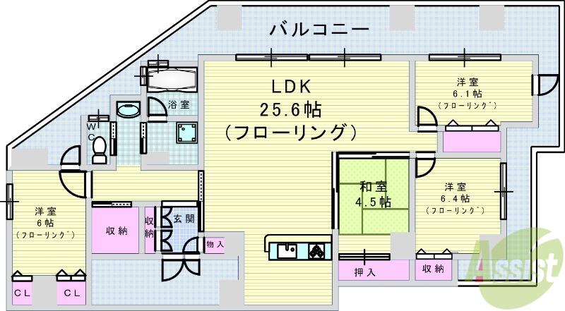 アランジェヒルズ東豊中(4LDK/7階)の間取り写真