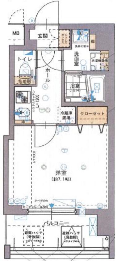 W-STYLE大阪谷町(1K/6階)の間取り写真