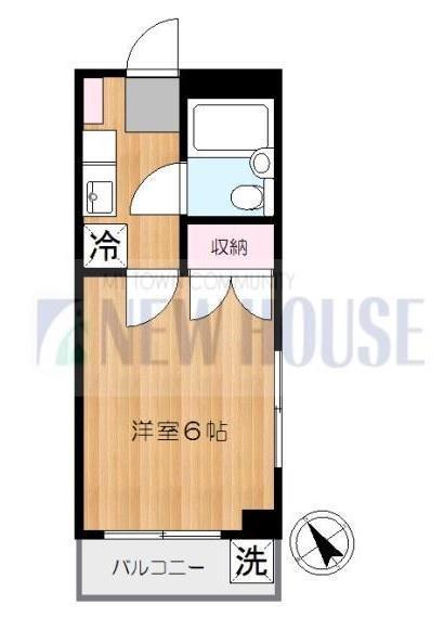 東方ビル(1K/4階)の間取り写真