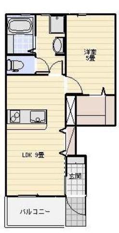 LOTUS三ヶ日(1LDK/2階)の間取り写真
